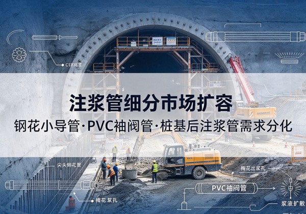 水磨沟注浆管细分市场扩容，隧道钢花小导管、PVC 袖阀管、桩基后注浆管需求分化